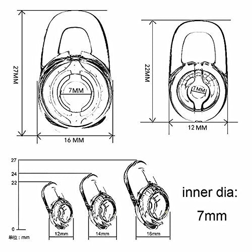 Zotech Earbud Gel & Ear Hook for Plantronics, 12 Pcs (Small/Medium/Large) Clear Replacement Eargel & 8 Pcs Clear Ear Hook, Fit for Plantronics M155 M165 M1100 M100 M55 M28 M25 Voyager Edge