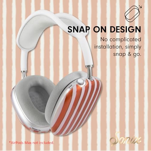 Sonix Protective Case for AirPods Max Headphones - Stylish TPU Hard Shell Ear Cup Covers | Abstract Stripe Pumpkin - color: Abstract Stripe Pumpkin