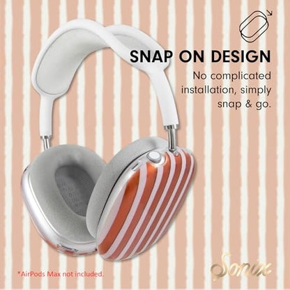 Sonix Protective Case for AirPods Max Headphones - Stylish TPU Hard Shell Ear Cup Covers | Abstract Stripe Pumpkin - color: Abstract Stripe Pumpkin