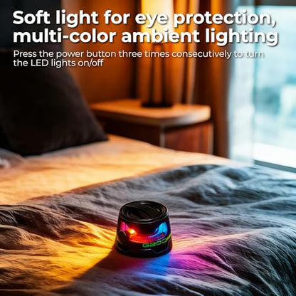 2 Pack G200 Magnetic Mini Bluetooth Speaker w/ RGB Lights & Phone Stand | Portable Magnetic Wireless Stereo Speaker Set, Small Wireless Speaker for Desk Hiking Camping Shower, Ideal Gift,2 black - color: Black for 2