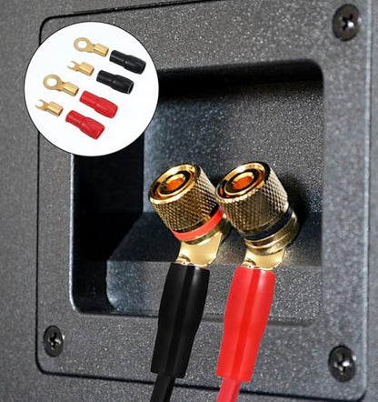 8Pcs 4 Gauge Wire Connectors, O Ring & Y Fork Strip Terminal Fork Adapters | 4 Gauge Wire Terminals, Spade Connectors, Crimp Barrier for Car Audio Speaker Wire Cable