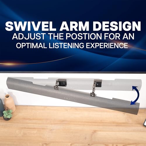 VIVO Black Steel Universal Soundbar Wall Mount, Mount-ESB1 | Universal L Brackets, Adjustable Extending Speaker Arm Holders, Swivel Arm Design
