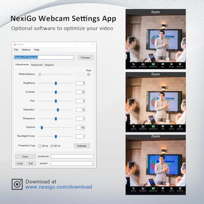NexiGo N960E 1080P 60FPS Webcam with Light, Software Included, Fast AutoFocus, Built-in Privacy Cover, USB Web Camera, Dual Stereo Microphone, for Zoom Meeting Skype Teams Twitch - style: Webcam with Light