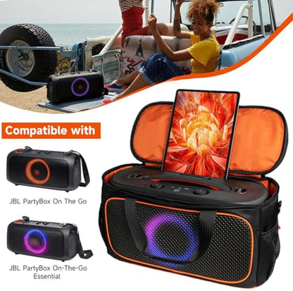 Carrying Case Compatible with JBL PartyBox On The Go 2 Plus,Travel Storage Bag Fits for JBL PartyBox On-The-Go Essential Protable Party Speaker and Wireless Mic(Bag Only,No Shoulder Strap)