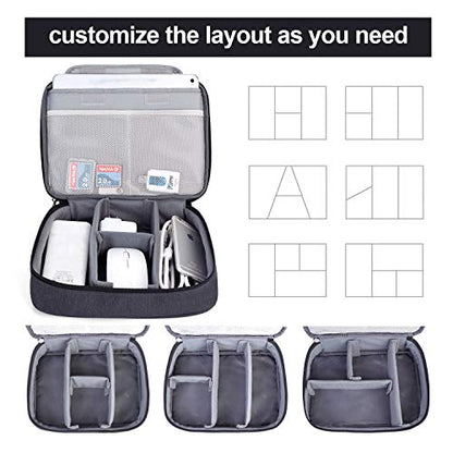 BUBM Electronic Organizer, Double Layer Travel Gear Bag for Cables, Plugs, Flash Hard Drive, Power Bank and More--a Sleeve Pouch for iPad (Large, Black) | Travel Gadget Storage Bag for Cables, Plugs, Flash Hard Drive, Power Bank and More--a Sleeve Pouch f