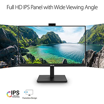ASUS BE279QSK 27 Inch 1080P FHD Computer Monitor, Webcam, HDMI, DisplayPort - size: 27 Inch, style: Webcam Height Adjustable