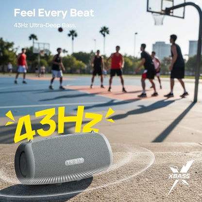 Tribit StormBox Lava Bluetooth Speaker, 80W Loud Sound, 24H Playtime, Black | IP67 Waterproof, BT5.4, XBass, Custom EQ, TWS Pairing, Portable, Wireless, Built-in Mic, Party, Home, Outdoor, Camping, Beach - color: Black