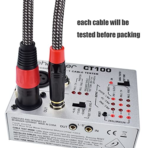 Balanced 1/4" TRS to XLR Female Microphone Cable, 25Feet 6.35mm Quarter Inch to 3pin XLR Female Stereo Interconnect Cable, Heavy Duty Nylon Braided, Gold Plated, for Mixer, Speaker -2Pack - size: 25Feet, 2Pack