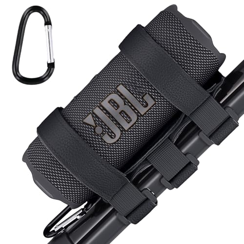 khanka Adjustable Speaker Mount for Bike/Boat/Golf Cart,Black | Adjustable Speaker Strap Holder for Most Bluetooth Speakers, Fits 1.5 to 2.0 Inch Bars, Non-Slip Outdoor Speaker Attachment - color: black
