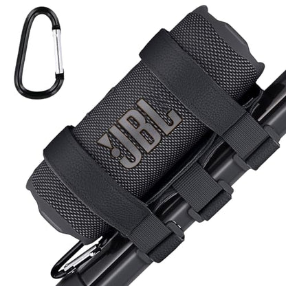 khanka Adjustable Speaker Mount for Bike/Boat/Golf Cart,Black | Adjustable Speaker Strap Holder for Most Bluetooth Speakers, Fits 1.5 to 2.0 Inch Bars, Non-Slip Outdoor Speaker Attachment - color: black