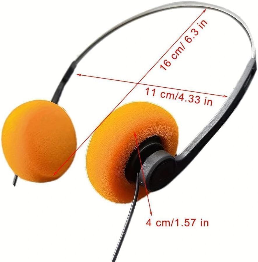 2 Pcs Retro On Ear Headphones, Wired Stereo Headphones, Lightweight Portable Headphone with Adjustable Headband, Cassette Player, Over-Ear (Black) - color: Black