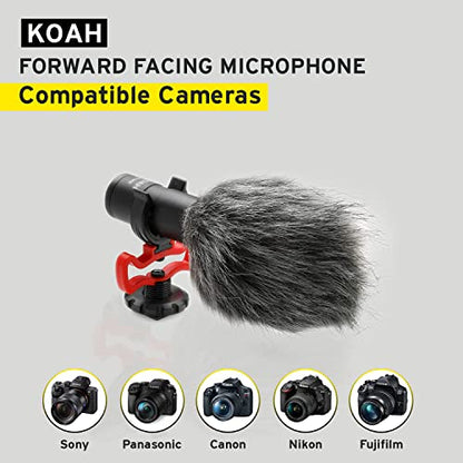 Condenser Camera Microphone – Compact, Straight Facing Professional On Camera Cardioid Mic - for Sony, Panasonic, Canon, Nikon, Fuji, Olympus Cameras
