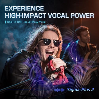 CAROL Sigma-plus2 XLR Wired Vocal Microphone, Dynamic Supercardioid, Rock | Patented dual-shock-mount and dual-diaphragm capsule. Built for rock and heavy metal band live performances. - style: Σ-plus 2