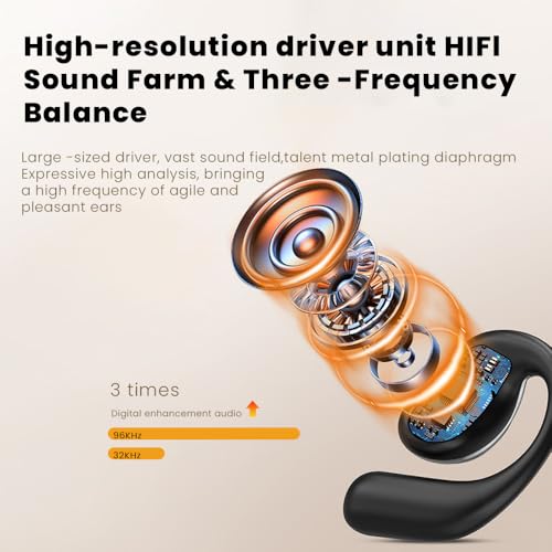 Piluyaa Open Ear Earbuds Ultra Comfort Wireless Bluetooth 5.4 Headphones Over The Ear Earbuds with Intelligent Touch Screen EarHooks IPX7 Waterproof Bone Conduction Earphones for Fitness Sports-White - color: WHITE