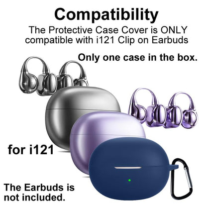 Silicon Case Cover Compatible with King Lucky Clip on Earbuds Open Ear Headphones i121 True Wireless Earbuds - color: Blue
