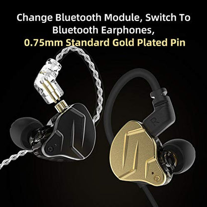 KZ ZSN Pro X IEM Earphone in Ear Monitors, 1BA+1DD Dual Driver Noise Cancelling Wired Gaming Earbuds, Deep Bass Stereo Sound Headphones with 3.5 Plug 2PIN Detachable Tangle-Free Cable (Gold, with Mic) - color: Gold, size: With Mic