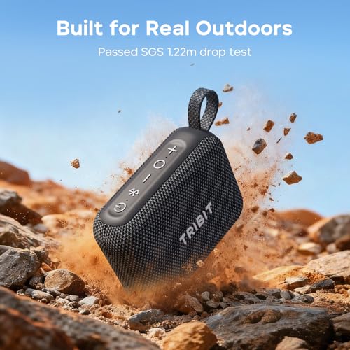 Tribit PocketGo Portable Bluetooth Speaker, 7W, IP68 Waterproof, 20H, Black - color: Black