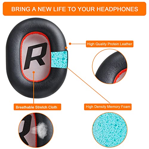 Replacement Ear Pads for Plantronics Voyager 8200 UC, Earpads Cushions Compatible with Plantronics BackBeat Pro 2 Wireless Headphones, Premium Protein Leather Softer Memory Foam Noise Canceling - color: Black