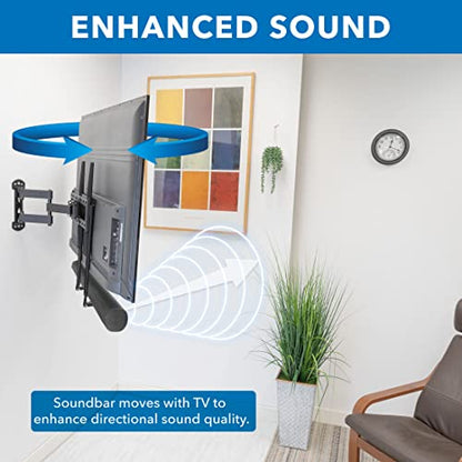 Mount-It! Soundbar Mount for TV and Wall Mounting | 2-in-1 Soundbar Bracket for Back of TV or Wall Mount Installation | Universal Base Fits All Soundbars