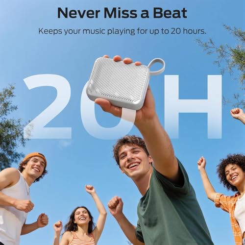 Monster S360 Portable Bluetooth Speaker, IPX7 Waterproof, Bluetooth 6.0, 20H Playtime, Powerful Stereo Sound, Support TF Card, Clear Hands-Free Calling Speaker for Home, Outdoors and Travel, Gray