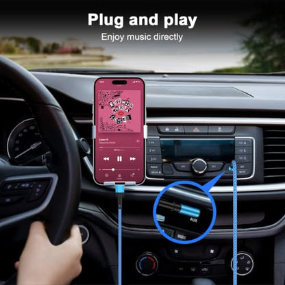 Aux Cord for iPhone,6FT Lightning to 3.5mm AUX Cable for Car Stereo,Speaker Headphone Jack Adapter Male Aux Stereo,Audio Auxiliary Cable Compatible for iPhone 14 Pro Max 14 Plus/14/13/12/11/XR/X/8/7