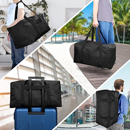 COOLBEBE 2 Pack 24" Sports Duffle Bag - 53L Travel Duffel Tote Bag, Black | Upgrade Zipper Weekender Overnight, Sturdy & Water Resistant Camping duffle for Sports Gear Hauling - size: 24” x 12” x 12” 2Pack