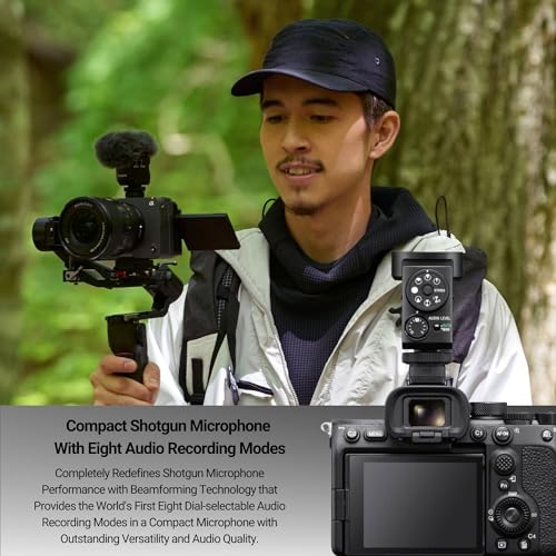 Sony ECM-M1 Shotgun Microphone Bundle | Triple Shoe Bracket, 64GB Memory Card, For Crystal Clear Audio Recording, Professional Digital Camera Mic, (3 items)