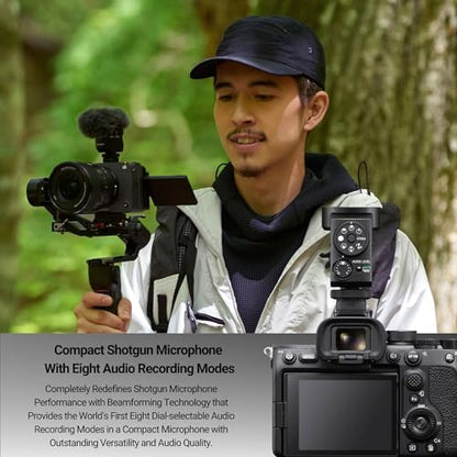 Sony ECM-M1 Shotgun Microphone Bundle | Triple Shoe Bracket, 64GB Memory Card, For Crystal Clear Audio Recording, Professional Digital Camera Mic, (3 items)