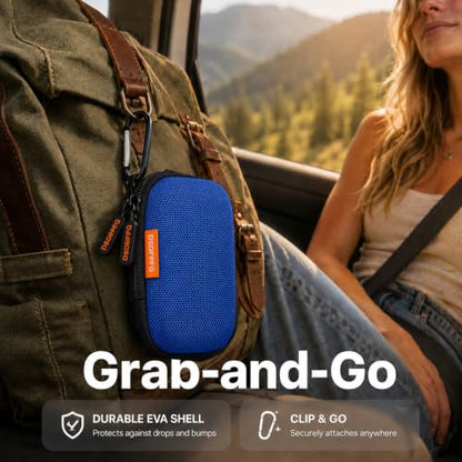 Mini Earbud Case, Small Hard Shell EVA Rectangle Carrying Zipper Tech Pouch | Blue for Apple Airpods, Earpods, Galaxy Buds, Wired Wireless Earbuds, Earplugs, IEMs, Flash Drive, USB Cable, Memory Card - color: Blue