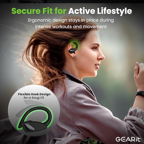 GEARit Wireless Earbuds Noise Cancelling, IPX7 Waterproof Sport Ear Buds