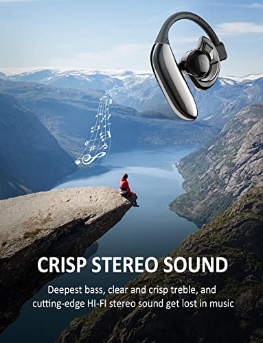 Bluetooth Headset,Wireless Bluetooth Earpiece 28 Hrs Talking Time Built-in Microphone for iOS/Android Cell Phones,Touch Control Version NOT Button Press Down