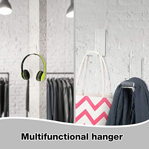 Weewooday 4 Pieces Headphone Hanger Headset Stand Holder, Clear | Adhesive Wall Mount Holder for Gaming Desk, Non-Slip Pad Design, Space Saving Earphone Hanger, Earmuff Compatible Hook - color: Clear