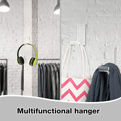 Weewooday 4 Pieces Headphone Hanger Headset Stand Holder, Clear | Adhesive Wall Mount Holder for Gaming Desk, Non-Slip Pad Design, Space Saving Earphone Hanger, Earmuff Compatible Hook - color: Clear