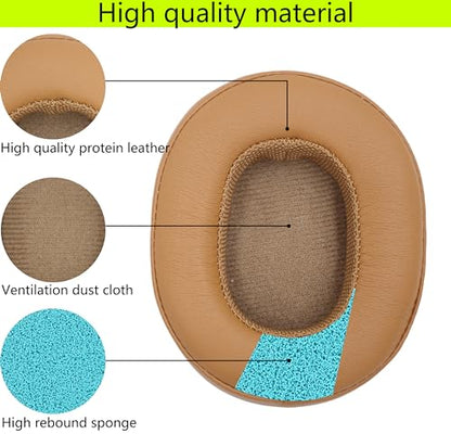 Replacement Ear Pads Compatible with Skullcandy Hesh3 Headphones | Also suitable for Crusher Wireless/Crusher360/Hesh ANC/Hesh Evo/Venue ANC/Crusher Evo/Crusher ANC headphones-Brown - color: Brown/Leather