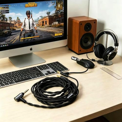 Voice Call Microphone Boom Cable,Dual 3.5mm Voice Gaming Cable,High Purity Oxygen Free Copper AUX Cord Compatible with Hifiman HE4XX HE-350 HE560 Sony MDR Z1R for Studio Audiophile 3.5mm 6.5ft - style: 3.5mm Boom mic