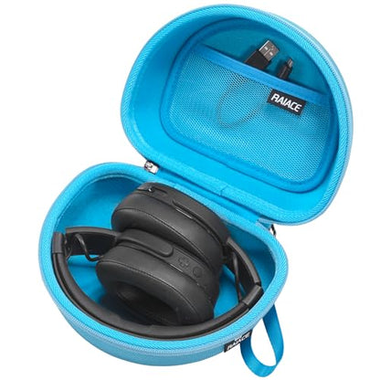 RAIACE Hard Storage Case Compatible with Skullcandy Crusher Over-Ear Headphones, for TOZO HT3 Headphones and More Foldable Headset, Travel Carrying Bag. (Case Only) (Blue) - color: Blue