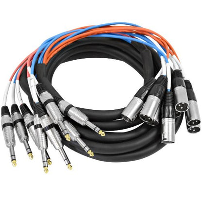 Seismic Audio - SAXT-8x20M - 8 Channel 20' XLR Male to 1/4" TRS Snake Cable - size: 20 Foot - 8 Channel