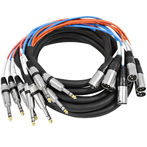 Seismic Audio - SAXT-8x20M - 8 Channel 20' XLR Male to 1/4" TRS Snake Cable - size: 20 Foot - 8 Channel