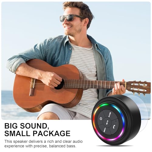 Bluetooth Shower Speaker, Portable LED Wireless Speaker Gift for Men Teens