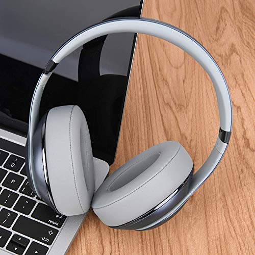 Replacement Ear Pads Cushions for Beats Studio 2 & Studio 3 Wired & Wireless Headphones, Earpads with Soft Protein Leather, Noise Isolation Memory Foam, Added Thickness - Light Grey - color: Light Grey