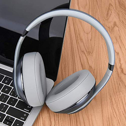 Replacement Ear Pads Cushions for Beats Studio 2 & Studio 3 Wired & Wireless Headphones, Earpads with Soft Protein Leather, Noise Isolation Memory Foam, Added Thickness - Light Grey - color: Light Grey