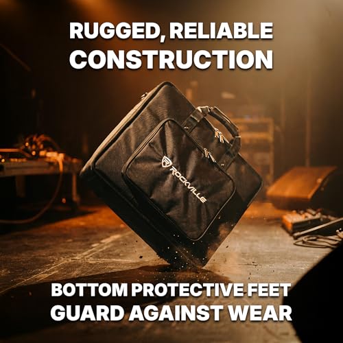 Rockville MBP2220 Pro Mixer Bag, 22"x20", Rugged Design, Padded Dividers, Water-Resistant, Comfort Straps, Perfect for Mixers, DJ Equipment