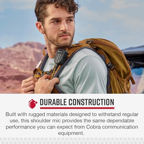 Cobra Shoulder Speaker Microphone | Speaker Mic with Push-To-Talk Button for Cobra Two-Way Radios with 2.5mm Plug - style: Shoulder Speaker Mic