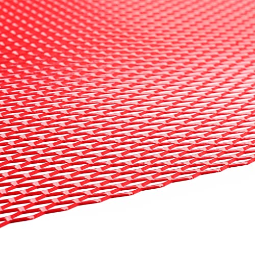 AggAuto Universal 40"x13" Car Grill Mesh 6x12mm Rhombic Hole Red | Aluminum Alloy Automotive Grille Insert Bumper, One of the Most Multifunctional Shape Grids 100x33cm - size: 6x12mm Rhombus - Red