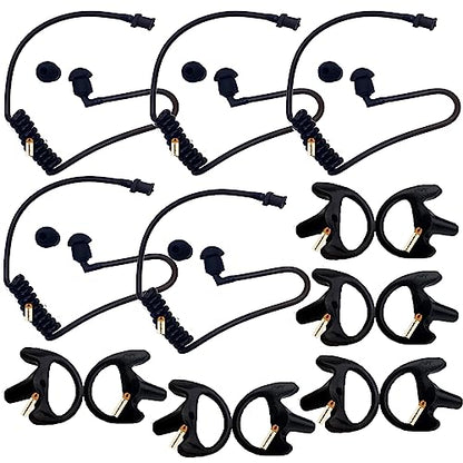Lsgoodcare 10Pcs Replacement Acoustic Coil Audio Tube with Radio Earbuds Black Compatible for Motorola Kenwood Icom Two Way Radio Acoustic Tube Earpiece
