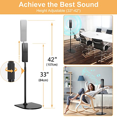 Adjustable Stand for Bose Speaker Stands, for OmniJewel Lifestyle 650, Surround Speaker 700, Floor Speakers Stands for Bose Floor Stand, with OmniJewel Bracket, Black (Pack of 2)