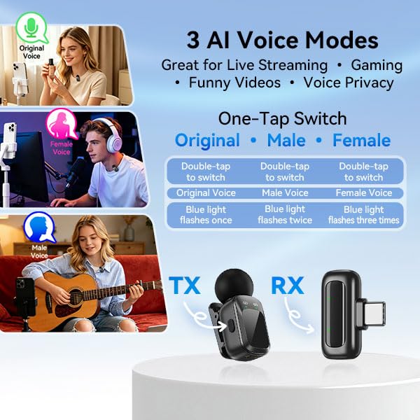 Mic Mini (2TX + 2RX + Charging Case), Wireless Lavalier Microphone - style: Mic Mini A