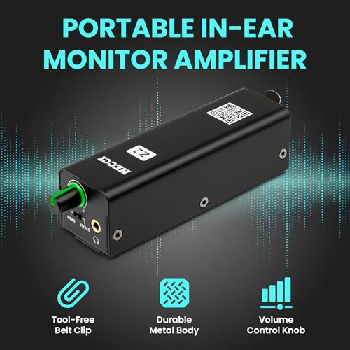 Z2 Wired Portable in Ear Monitor Amplifier, Headphone Amp with XLR and TRS Output, Headphone Amplifier with Stereo/Mono Switch for Keyboardists, Drummers, Guitar