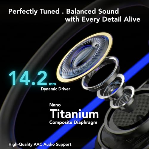 Joy Open-Ear Headphones, Wireless Bluetooth 5.4 Earbuds, Over-Ear Around-Ear Earhook, Sports Fit for Running & Workouts, ENC Clear Calls, HD Sound, App EQ, 40H Battery, IPX4 Sweatproof, Black - color: Black