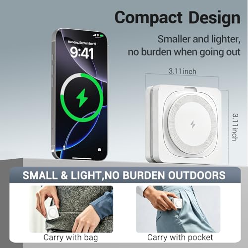 3 in 1 Wireless Charging Station for Apple Magsafe Charger Stand,Fast Magnetic Wireless Charger Station for iPhone 17 Air 16 15 14 13 12 Series,Airpods Pro,Apple Watch Ultra (White) - color: White